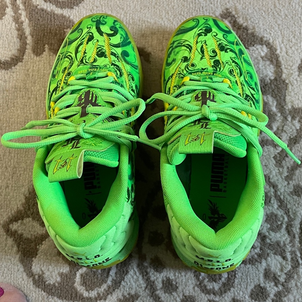 Puma Kids Bright Green Patterned Sneakers